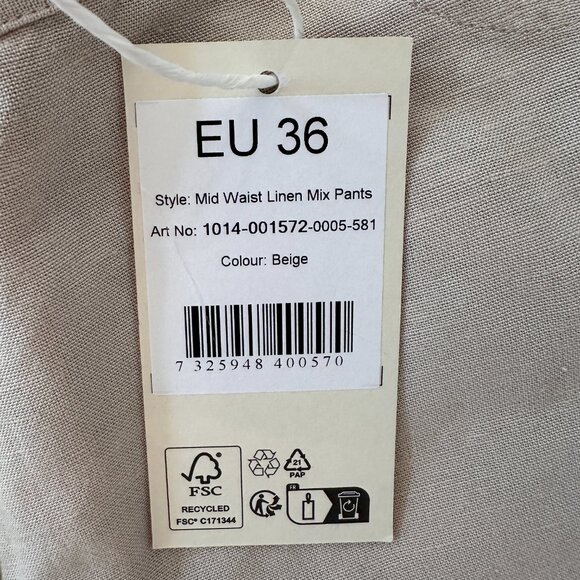 NA-KD Mid Waist Linen Mix Pants - Picture 11 of 15